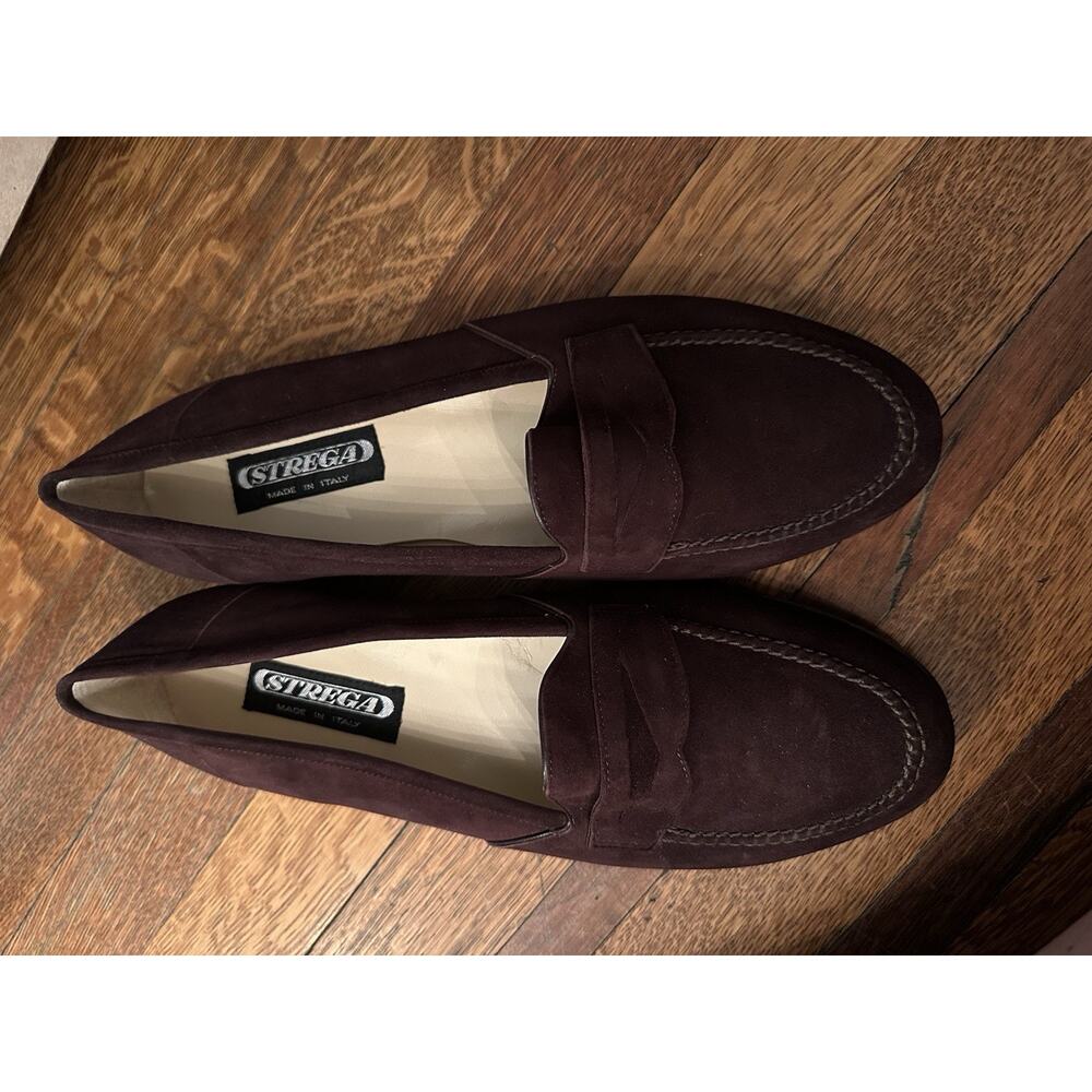 Brand New Strega Mens Leather Suede Loafers Brown Size 8.5